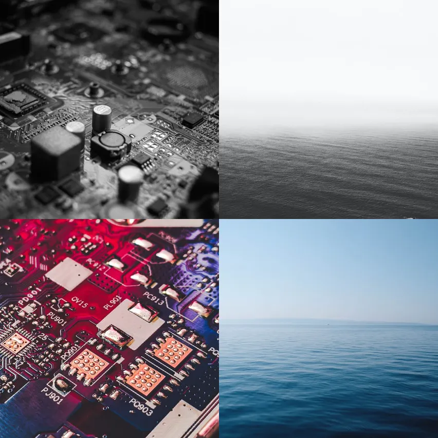 All of the test images combined in a 2 by 2 grid